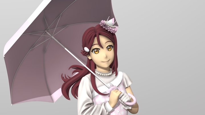 傘を持った梨子ちゃん 3D Model