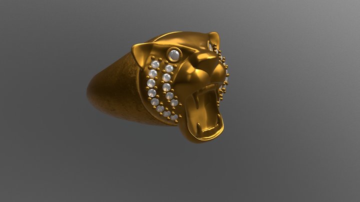 Anillo Tigre Gemas 3D Model