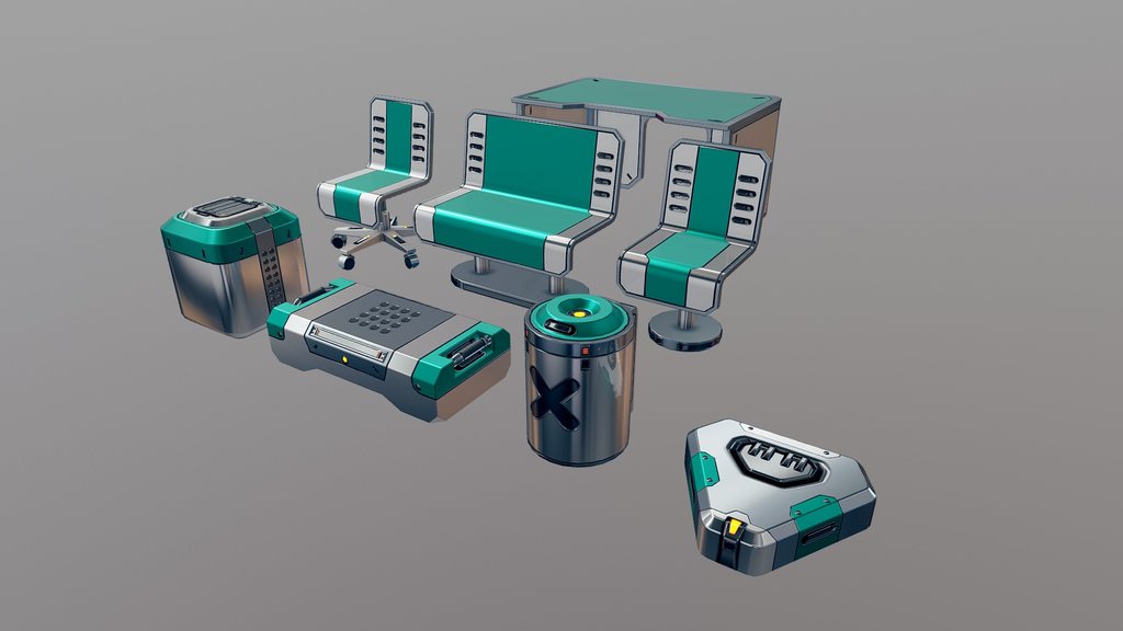 [FREE] Sci-fi furniture/props pack