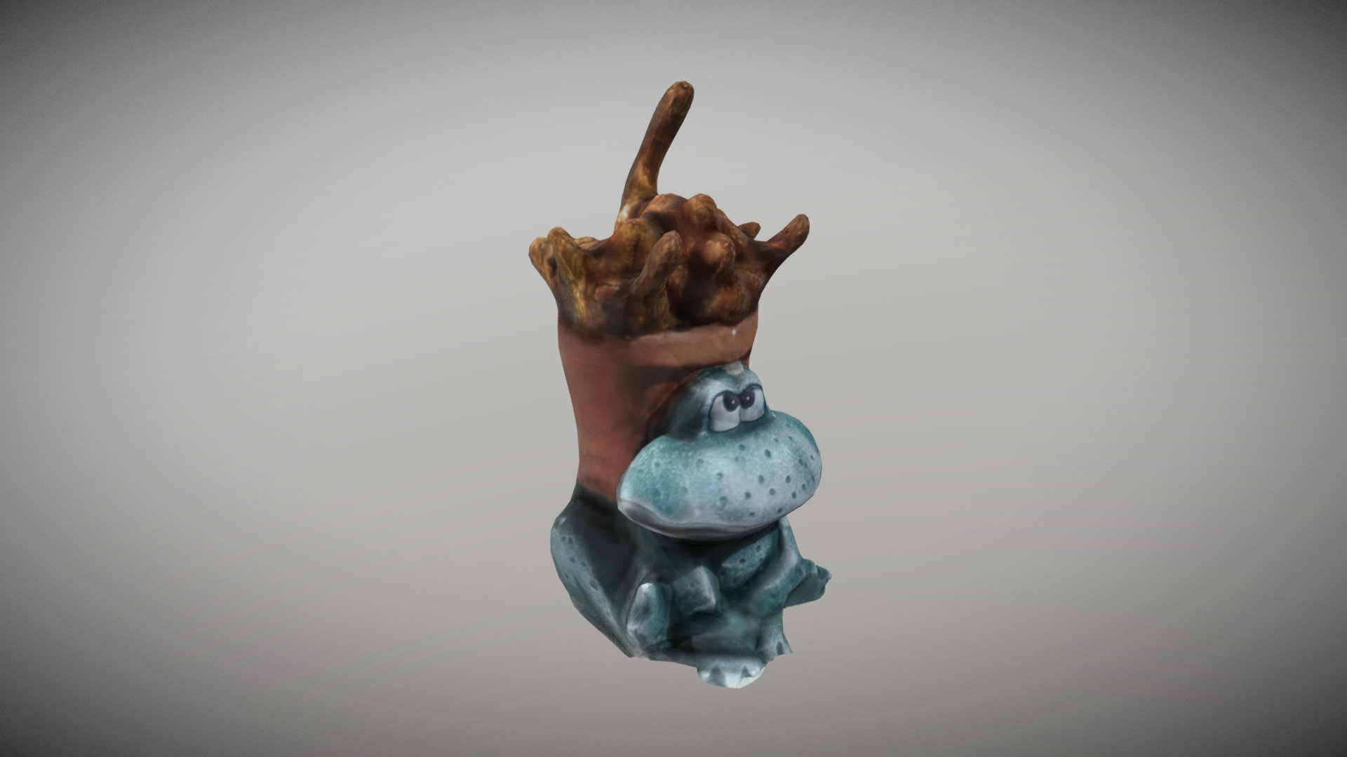 ceramic frog photogrammetry low poly