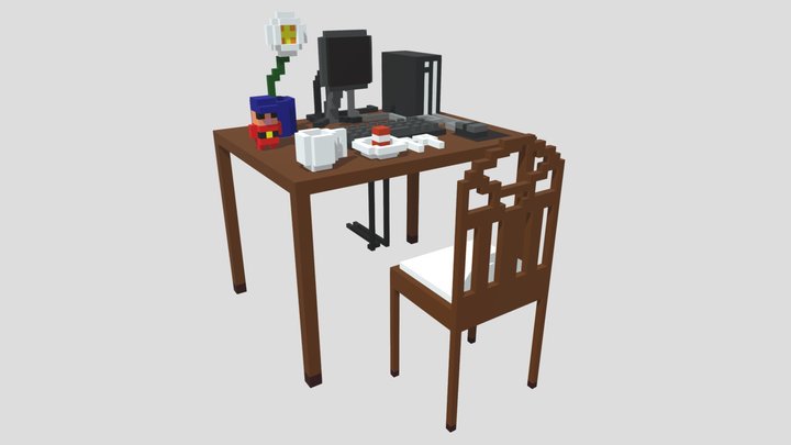 Voxel Desk 3D Model