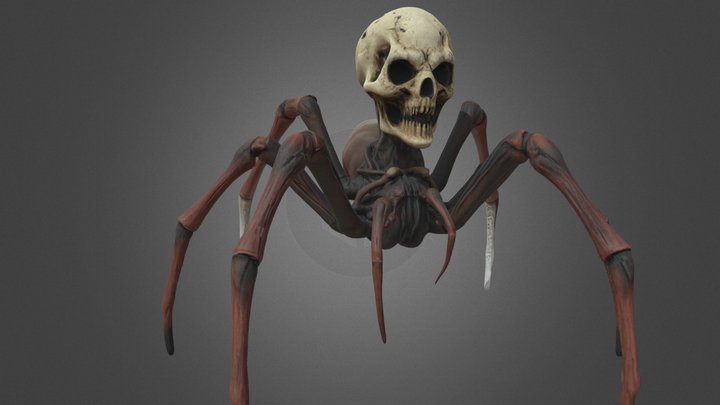 Less Poly Boney Dark Spider Demon Evil Faceless