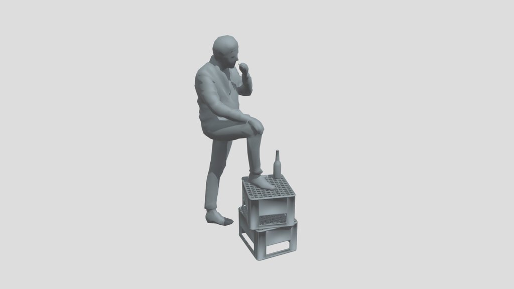 Smoking Lowpoly Male