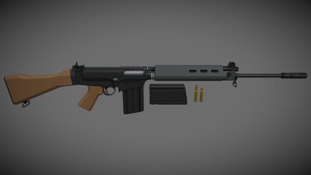 low-poly FN FAL