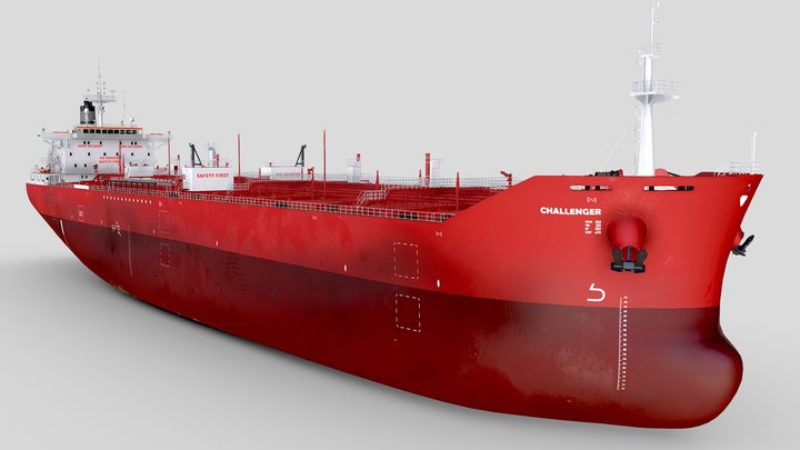 Oil Products Tanker Red 3D Model