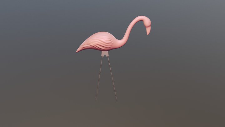Pink Plastic Flamingo for #sculptjauary18 3D Model