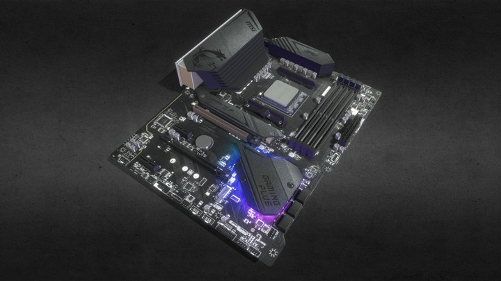 Motherboard MSI MPG B550 Gaming Plus 3D Model