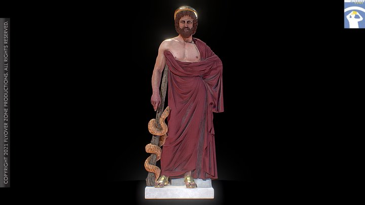 3D rendering of Aesculapius (restored)