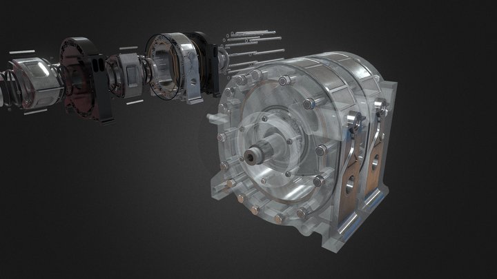 Rotary Engine (Exploded-Views&Spinning) 3D Model