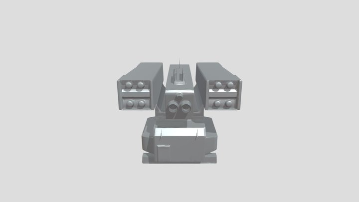 futuristic missile turret or defense system 3D Model