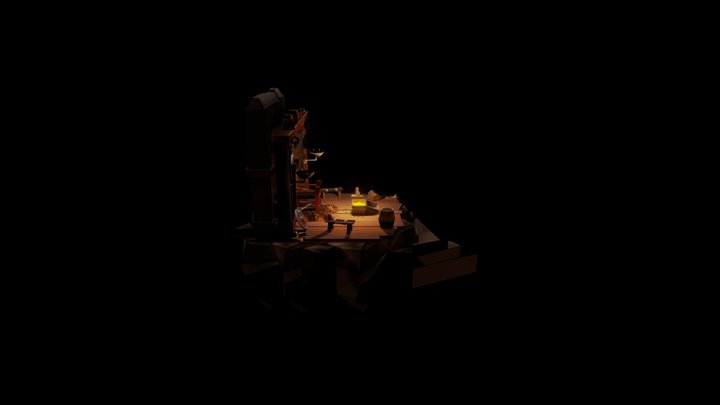 Viking Diorama Hand-Painted 3D Model