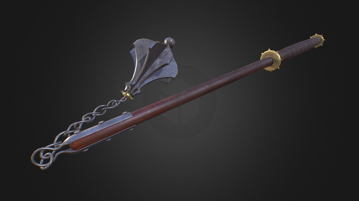 TwoHanded Flail 3D model by sybren [b530c00] Sketchfab