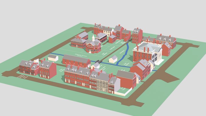 Carpenters Hall Block 3D Model