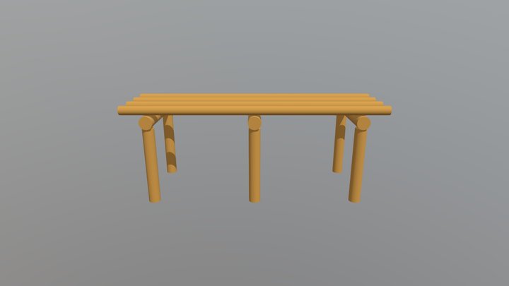 Bamboo Bench 3D Model