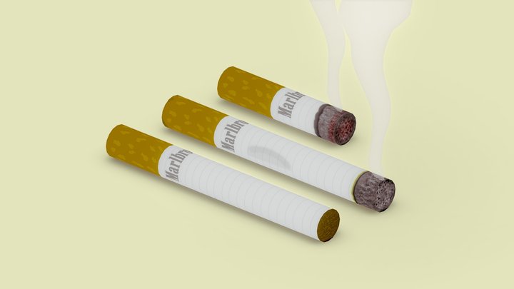 Cigarettes "Marlbro" Pack [lowpoly/handpainted] 3D Model