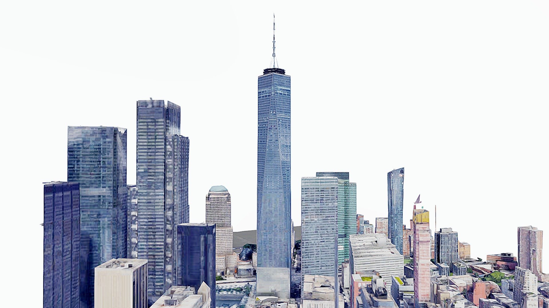 One World Trade Center,building,tower,map 3D model by SENSIET