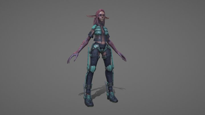 Sci-Fi Elf Orc - sculpt pose 3D Model
