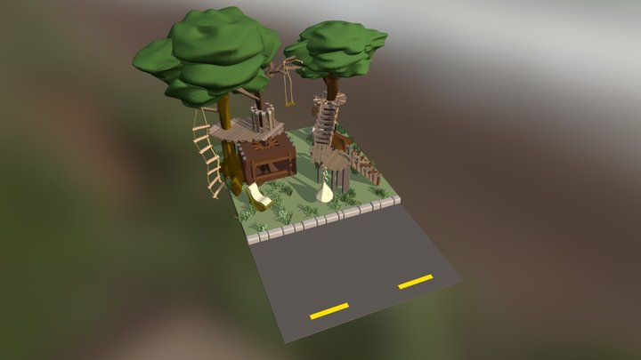 Treehouse in the middle of nowhere 3D Model
