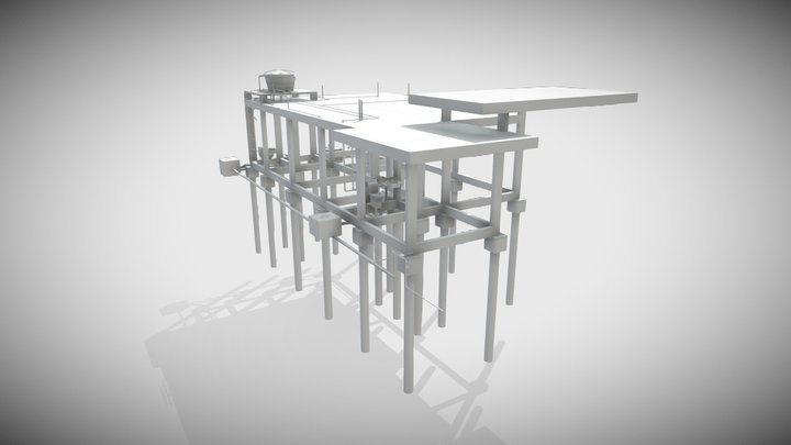 CASA11_HIDRO105M2-Vista3D-3DCOORD-ESTRUTURAL 3D Model