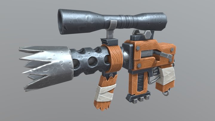 Sylized Machine Gun - Game Asset 3D Model