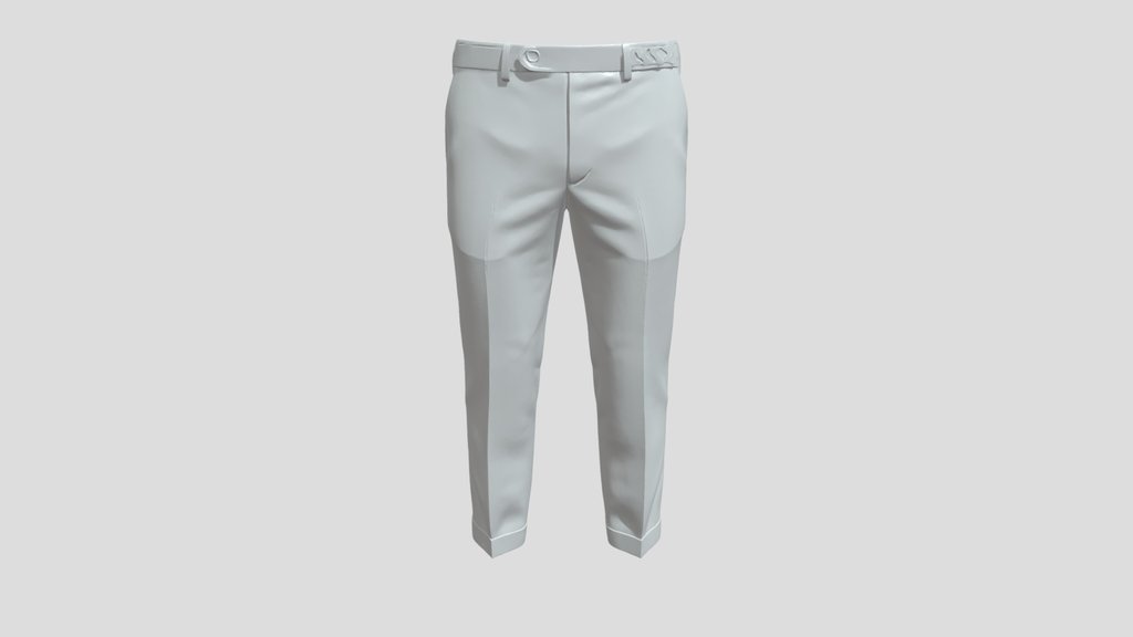 A pair of blue pinstripe trousers
