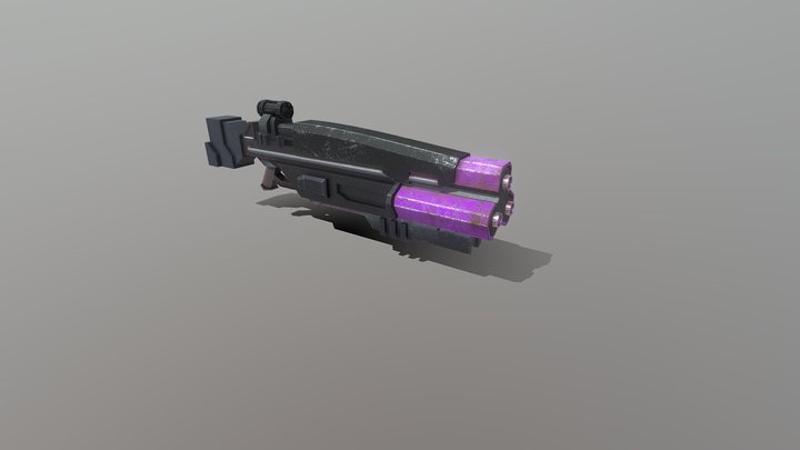 Sci Fi Purple Rifle 3D Model