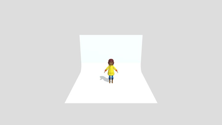 Low Poly Girl 3D Model