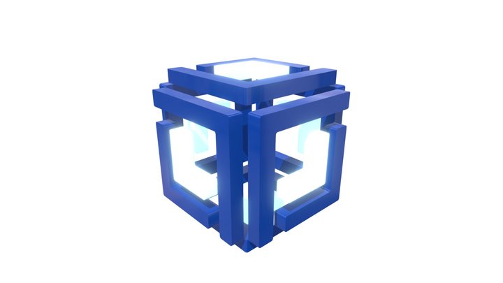 Open Blue Cube_V2 3D Model