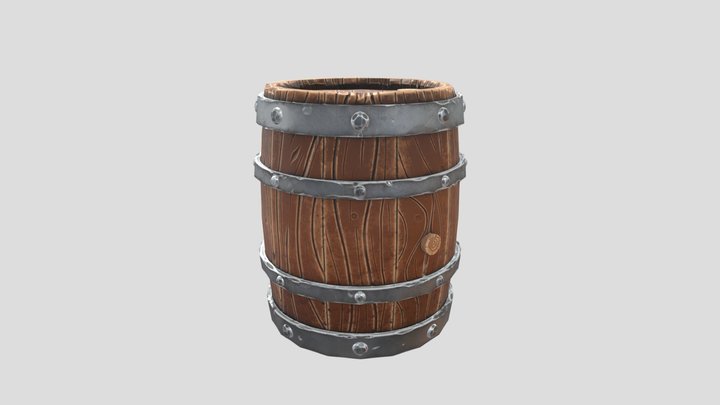 Wood Barrel 3D Model