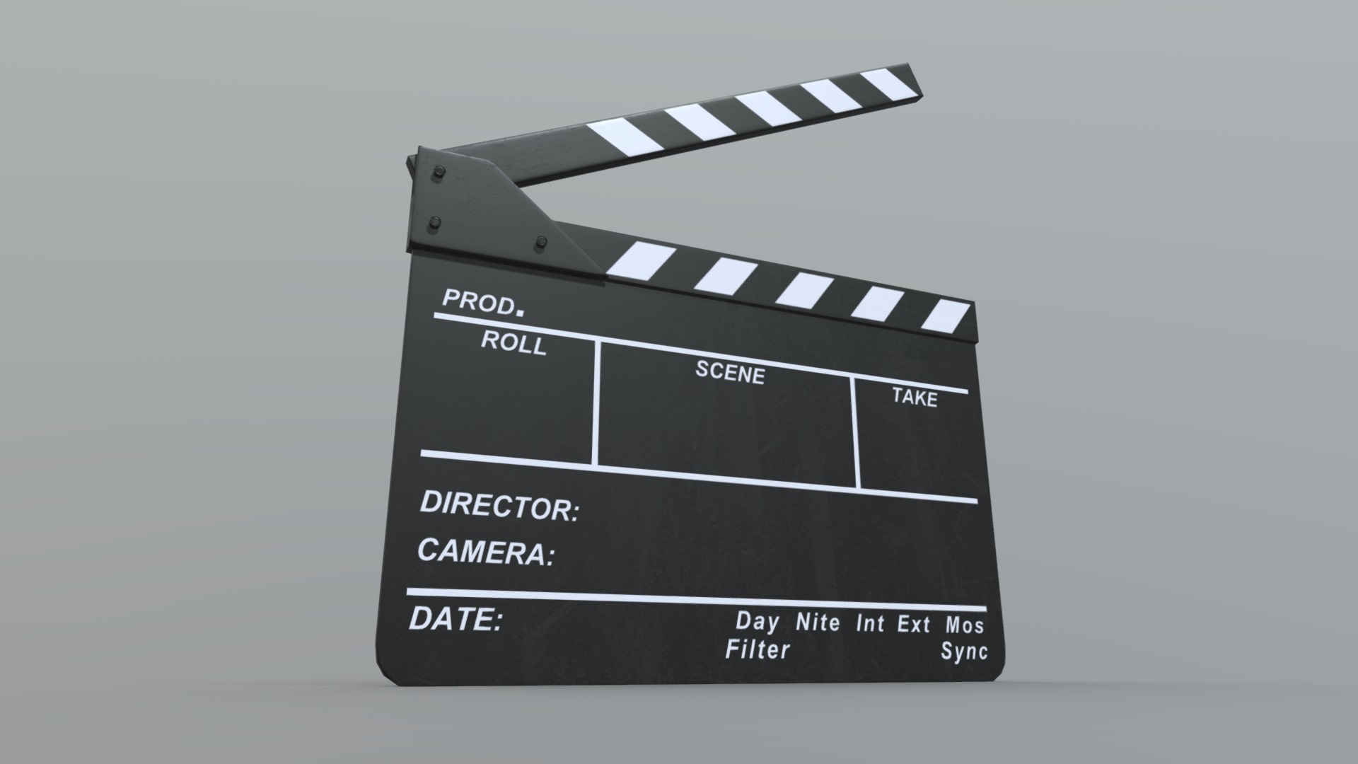 3D model Clapperboard - This is a 3D model of the Clapperboard. The 3D model is about a black and white box.