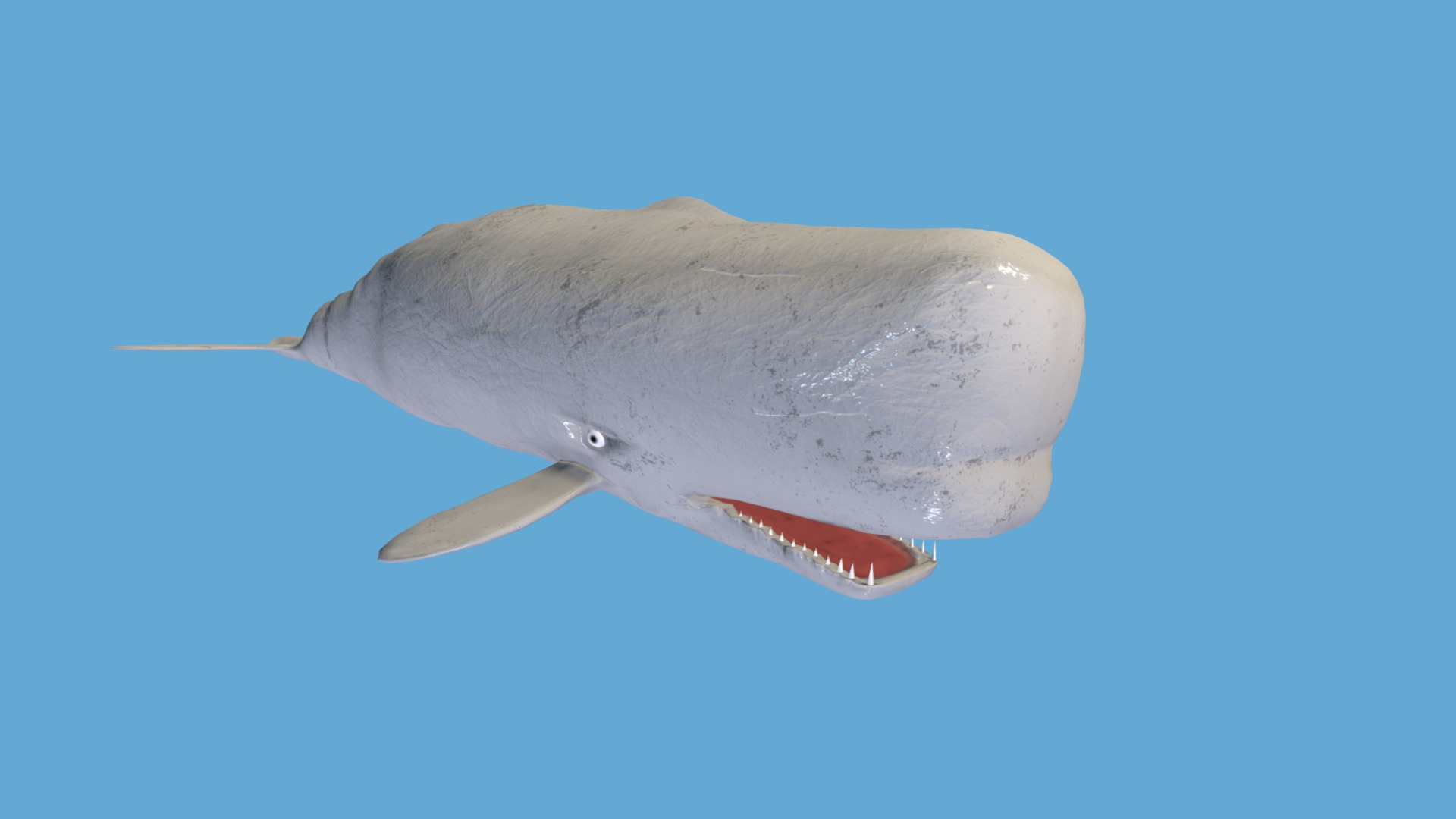 3D model Moby Dick - This is a 3D model of the Moby Dick. The 3D model is about a shark swimming in the water.