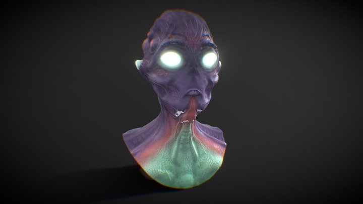 Alien - Escultura y texturizado 3D Model