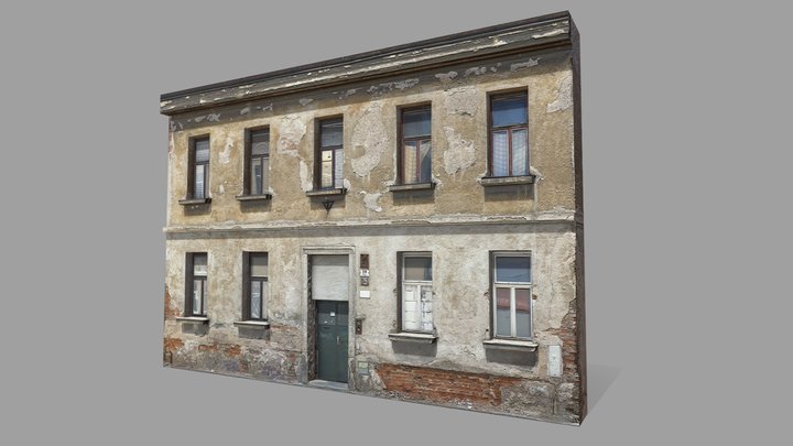 Old Abandoned House Realistic City Asset LowPoly 3D Model