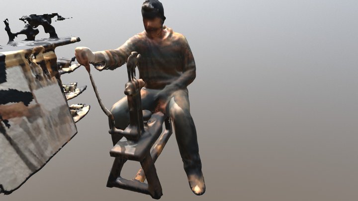 Cork Machine with a person sitting on it 3D Model