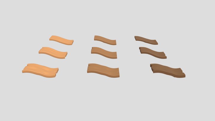 Low Poly Roof Tiles 3D Model