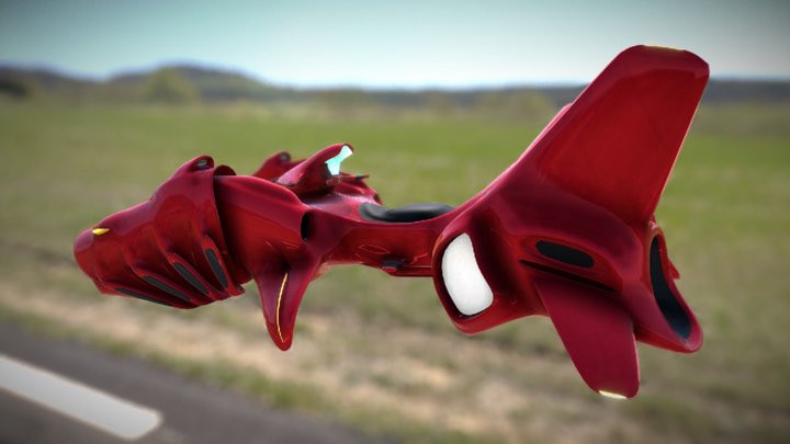 Blender hoverbike. Model: Red Carp 01L 3D Model