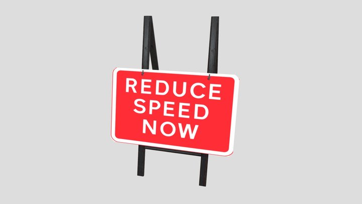 Reduce Speed Sign 3D Model