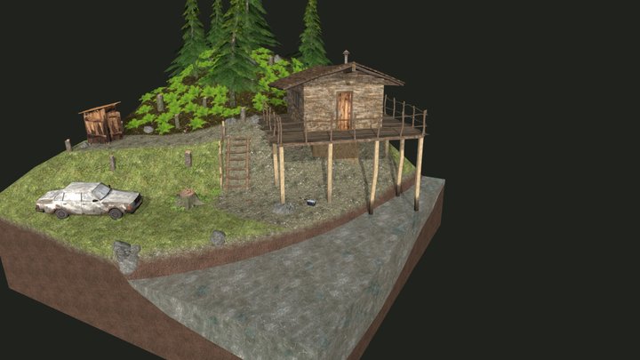 DAE Diorama - Forest Loner 3D Model