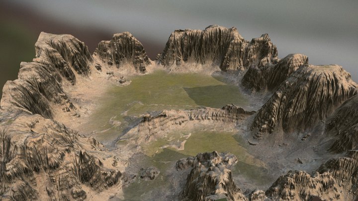 Valley Mountain Landscape 3D Model