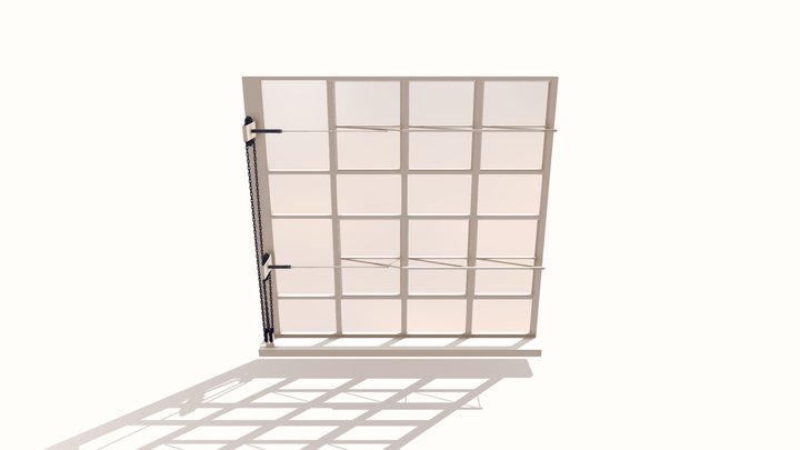 Bauhaus Windows with Mechanical Details 3D Model