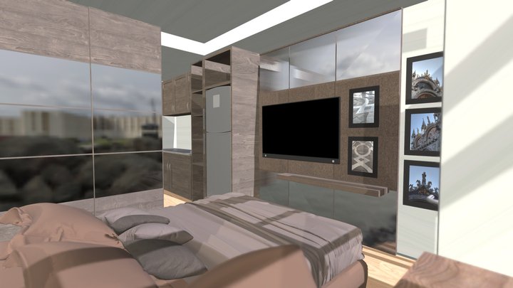 One Bed Room Apartment 3D Model