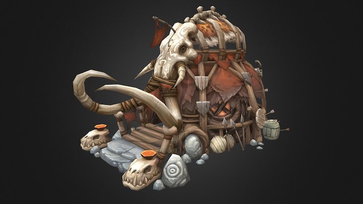 猛犸原始部落屋 3D Model