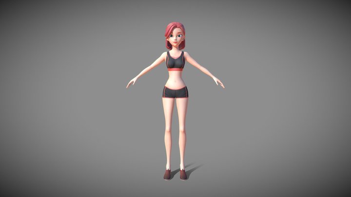 A sporty girl (tall and slender figure) 3D Model