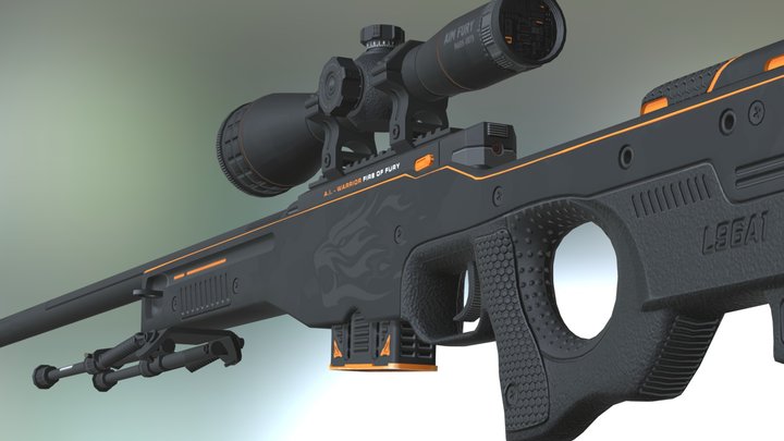 AWP | WARRIOR | FIRE OF FURY 3D Model