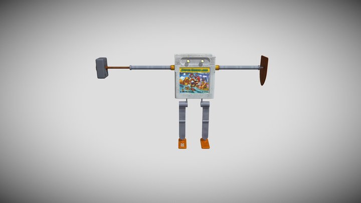 PAC2 - GameBoy cartridge robot 3D Model