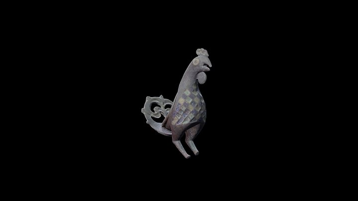 Roman enamelled cockerel figurine, Cirencester. 3D Model
