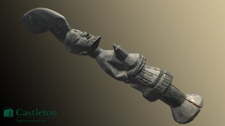 Carved Wooden Dance Wand (CUDAP_15_2) 3D Model
