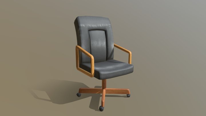 Wood Accent Office Chair 3D Model