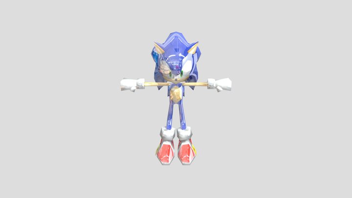 Low Poly Sonic 3D Model