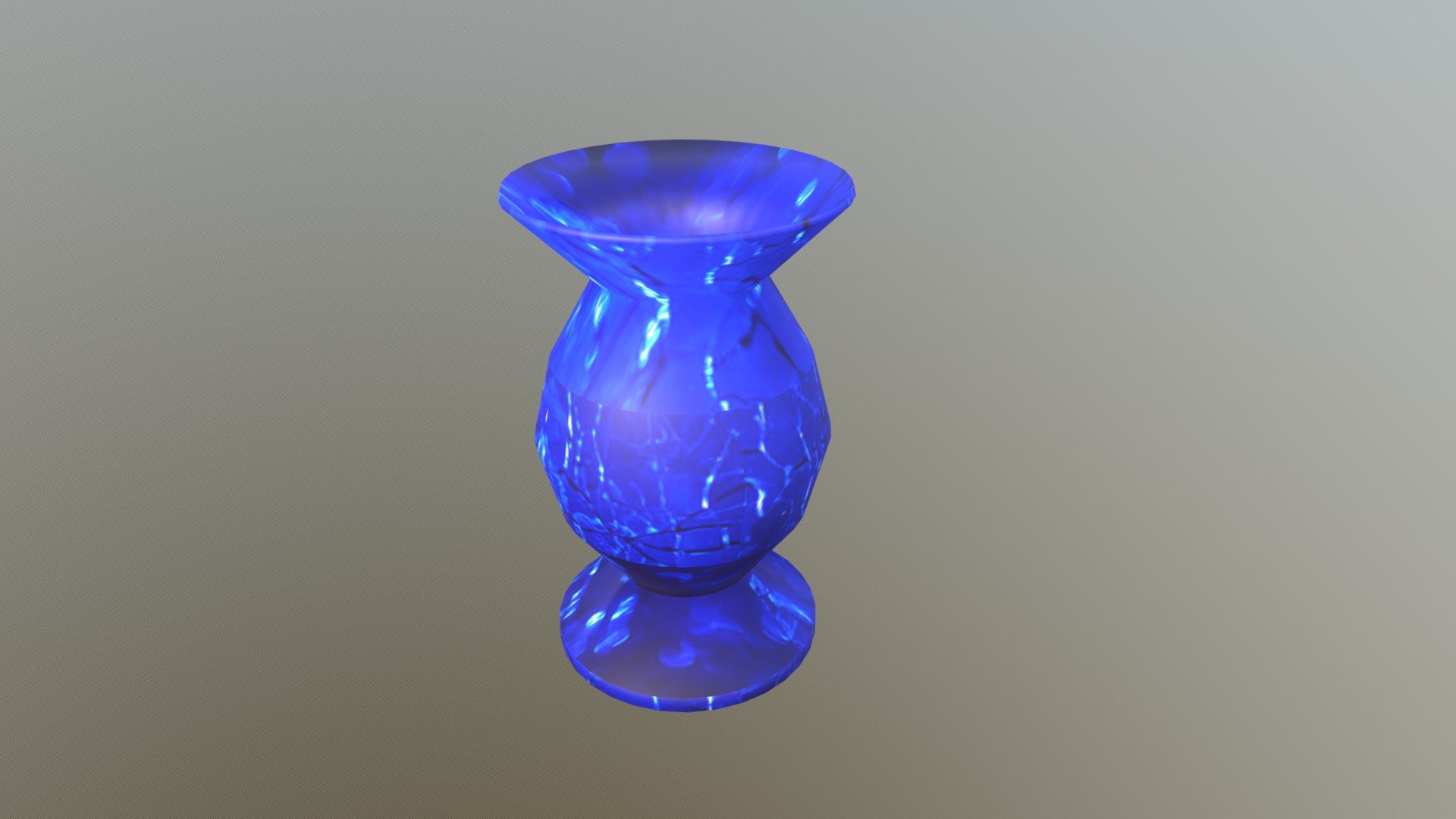 Vaso di vetro blu